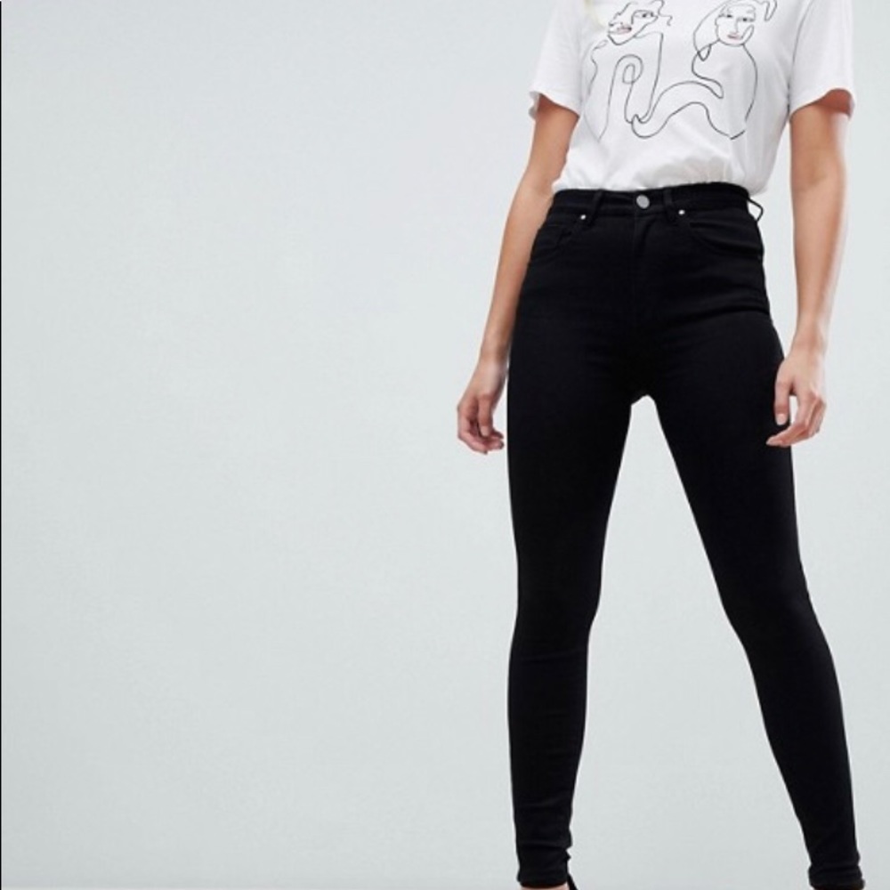 'Sculpt me' high waisted jeans in clean black